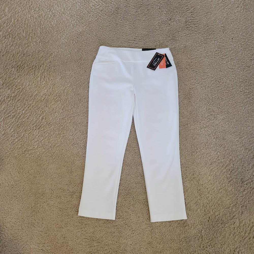 ATTYRE NEW YORK PETITE CREAM COLORED ANKLE LENGTH PANTS  - SIZE 8P